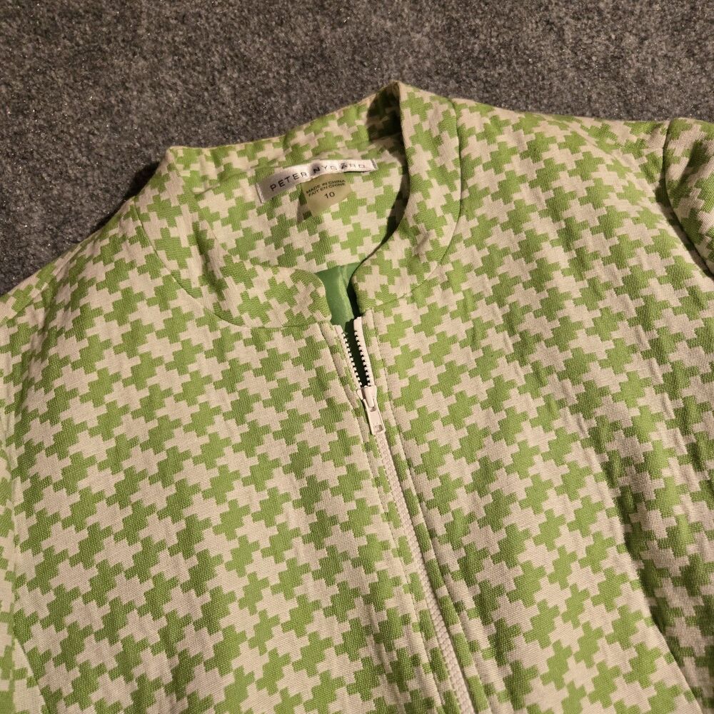 Vtg PETER NYGARD Jacket Blazer Womens Size 10 Green Full Front Zip Lined